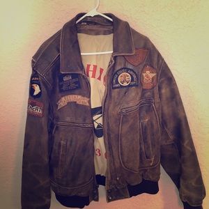 Vintage Bomber Jacket - Well Worn - Leather